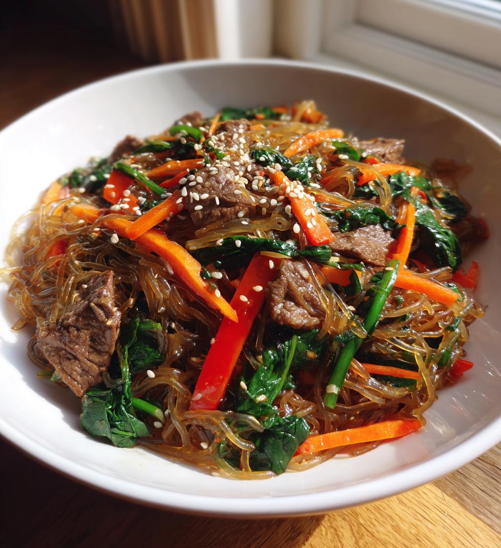 Japchae (Sweet Potato Glass Noodles with Beef) - detail 1