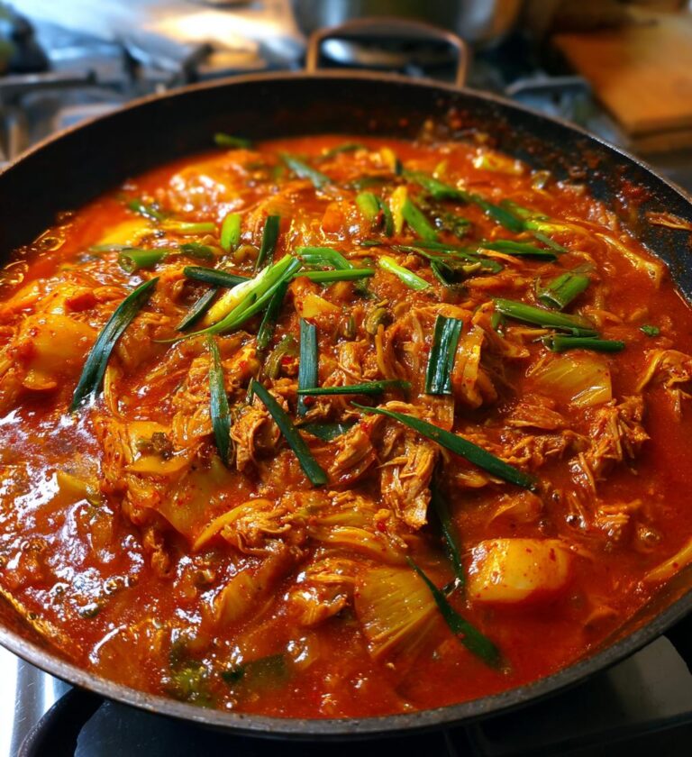 Kimchi Jjigae with Tuna (Halal stew)