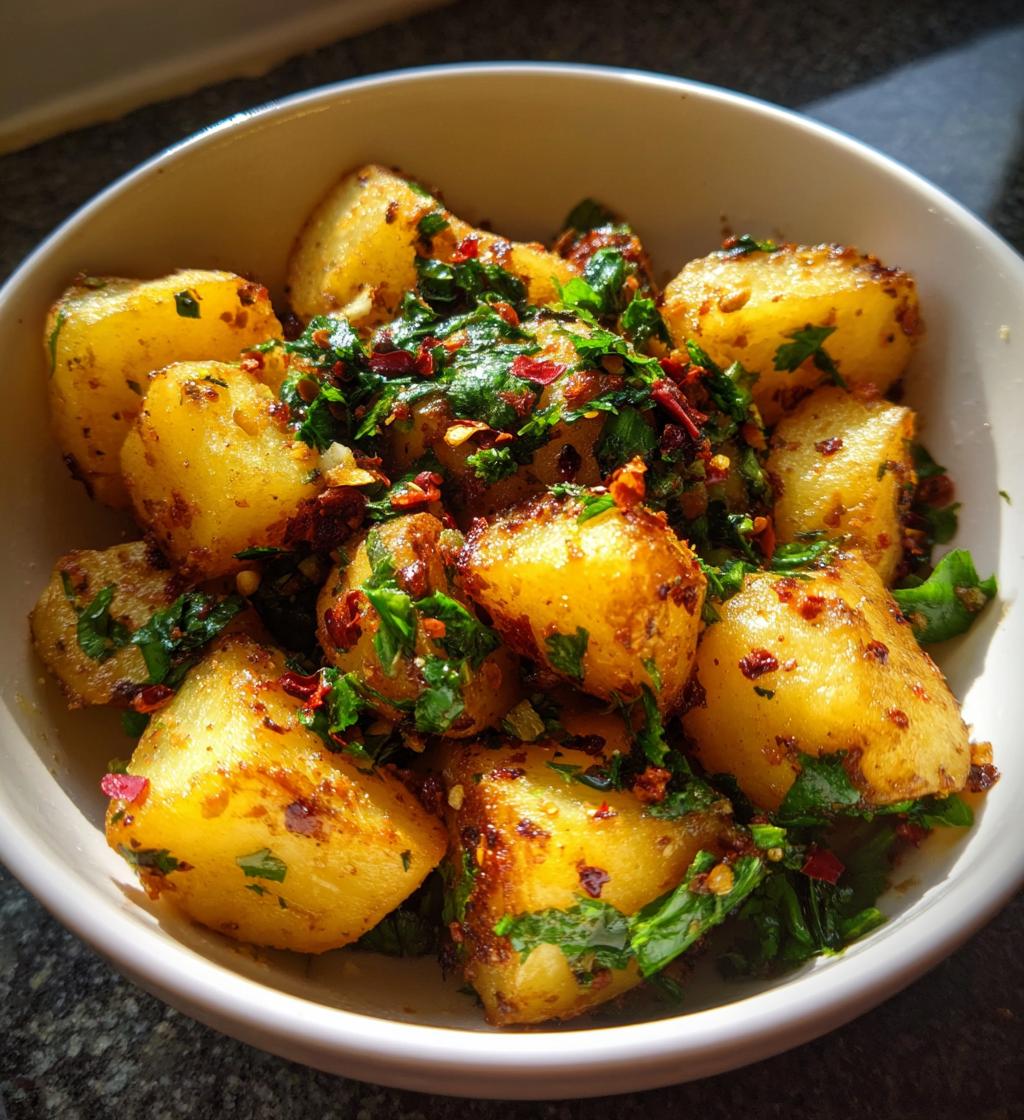 Lebanese Batata Harra (Spicy Garlic Cilantro Potatoes)