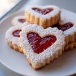 Linzer Strawberry Heart Cookies