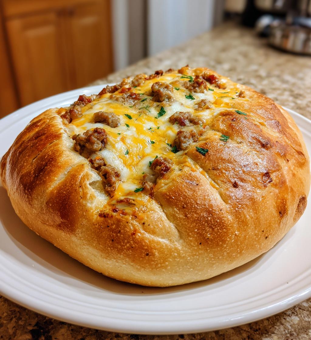 Medfouna (Berber Stuffed Pizza/Bread) - detail 1