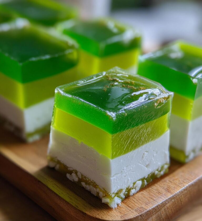 Pandan Coconut Jelly (Layered dessert)