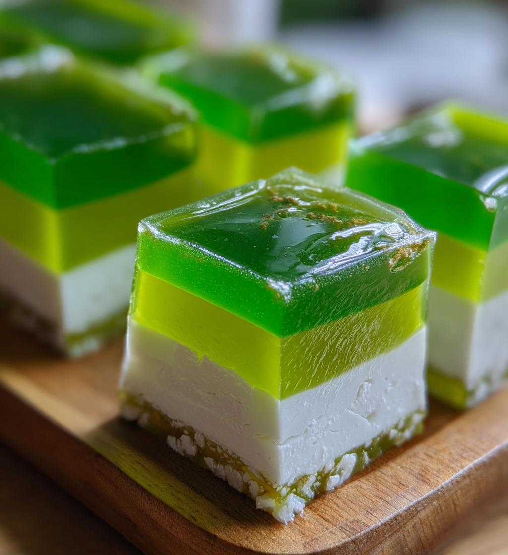 Pandan Coconut Jelly (Layered dessert)