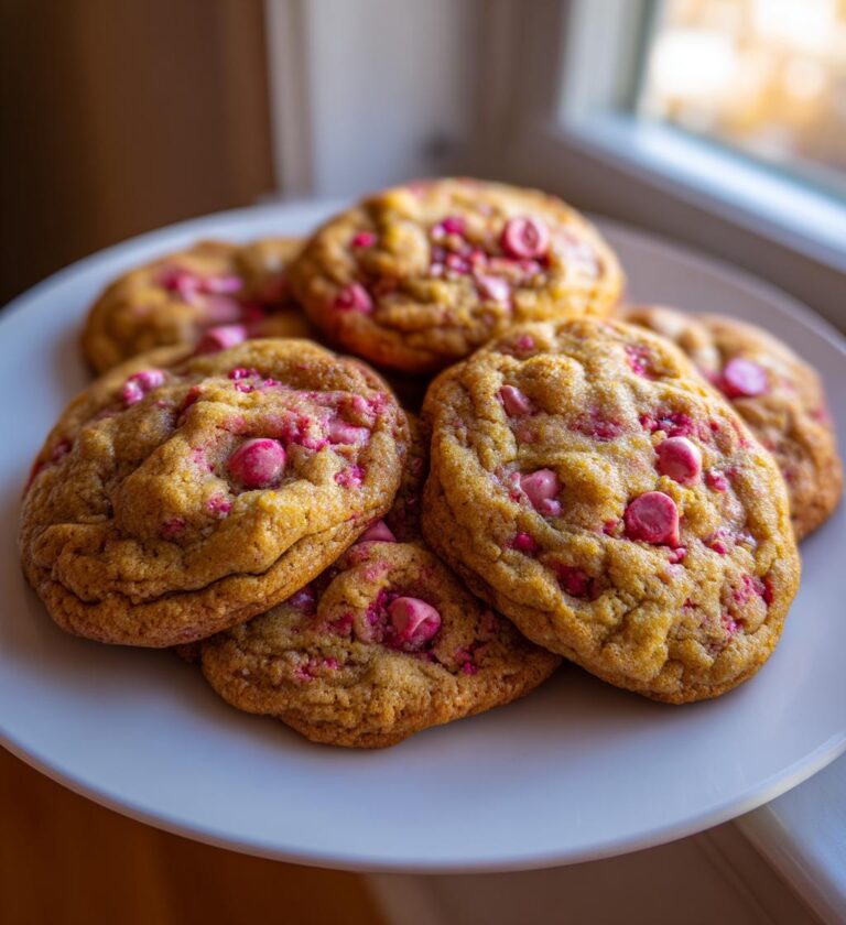 Pink Chocolate Chip Cookies