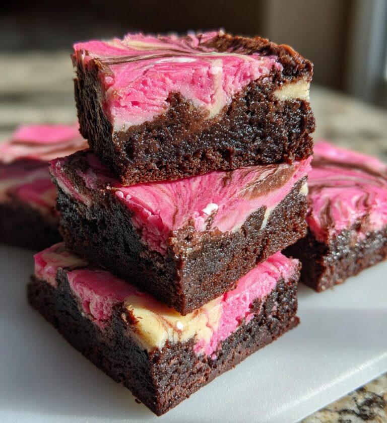 Pink Velvet Cheesecake Swirl Brownies