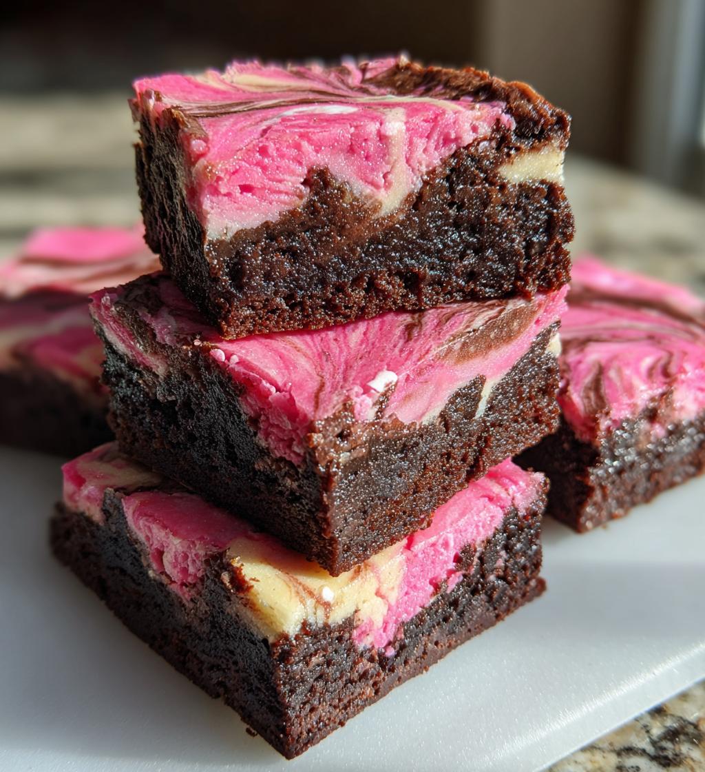 Pink Velvet Cheesecake Swirl Brownies