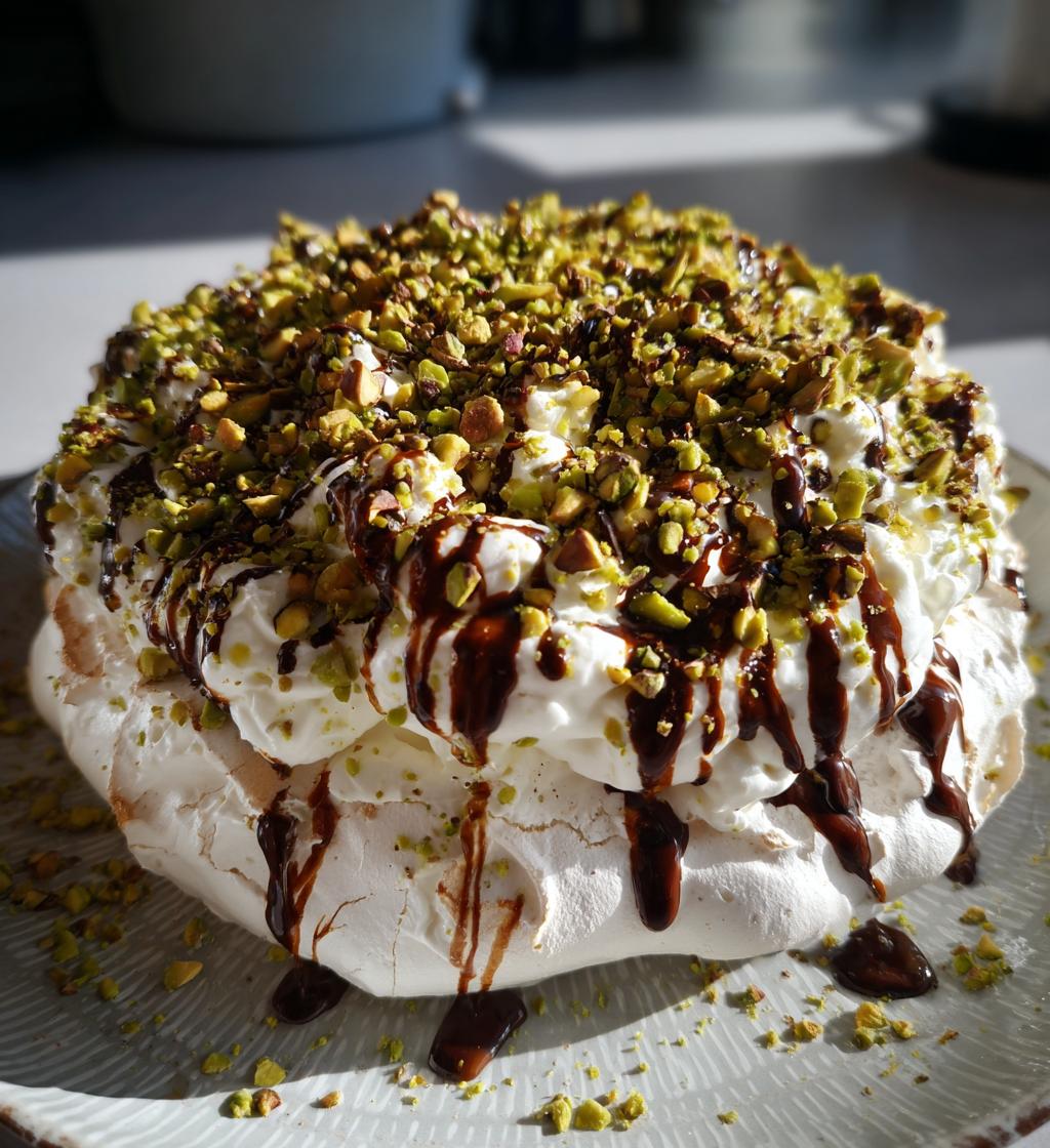 Pistachio Chocolate Pavlova - detail 1