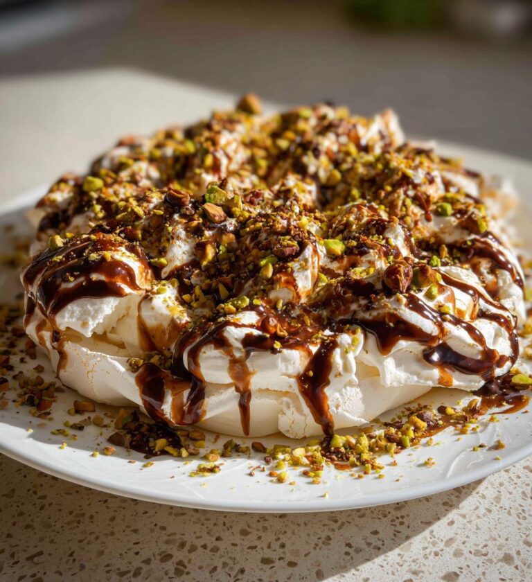 Pistachio Chocolate Pavlova