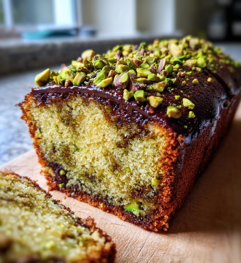 Pistachio Chocolate Semolina Cake - detail 1