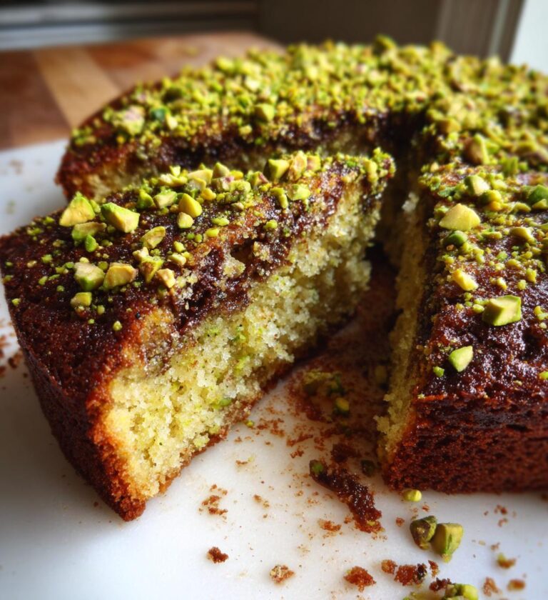 Pistachio Chocolate Semolina Cake