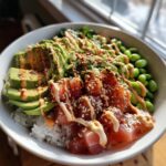 Poke Bowl with Spicy Mayo and Edamame
