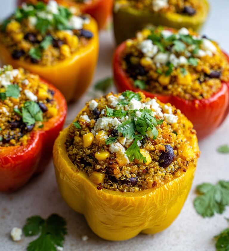 Quinoa Stuffed Bell Peppers with Feta