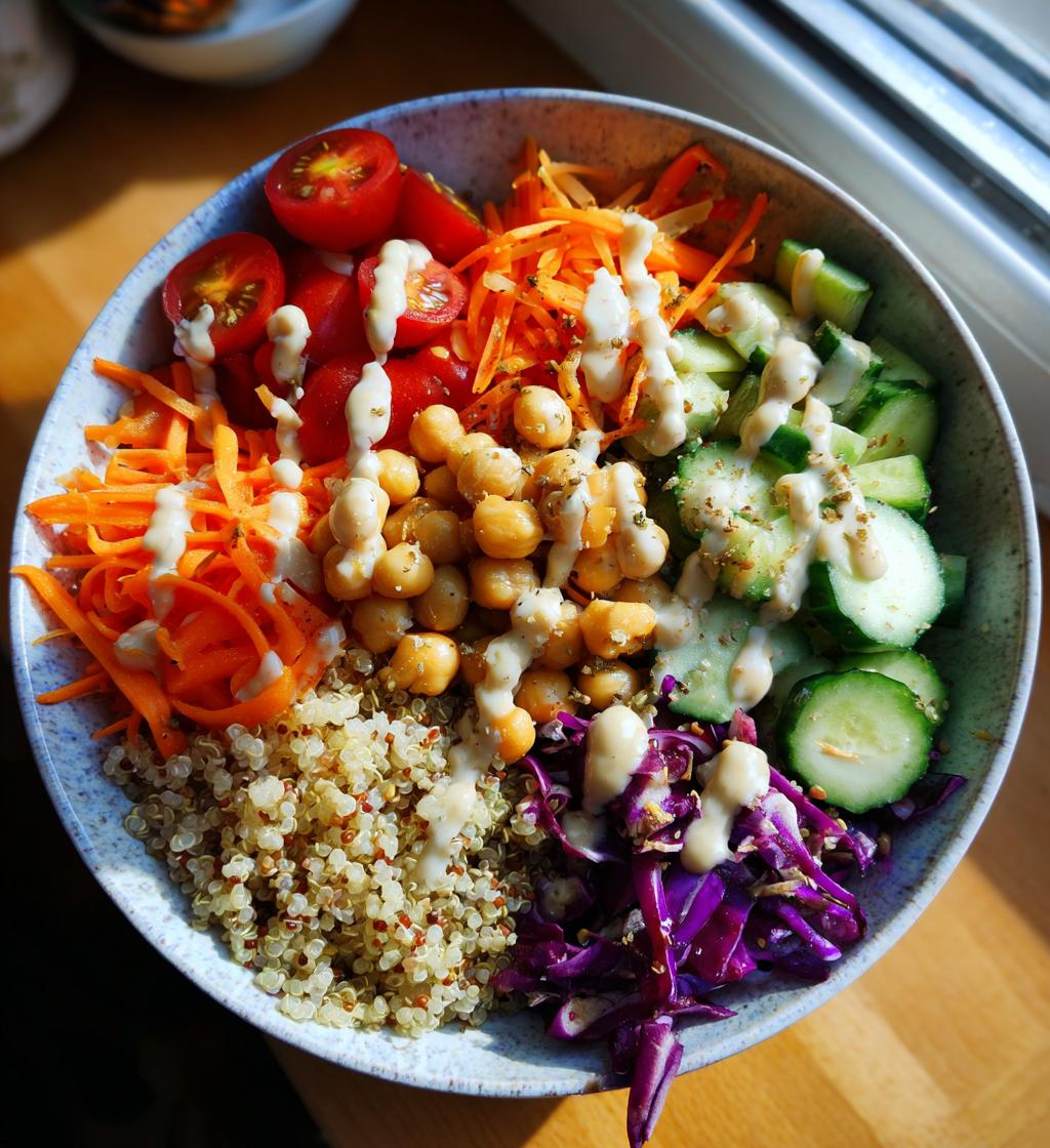 Rainbow Buddha Bowl with Tahini Dressing - detail 1