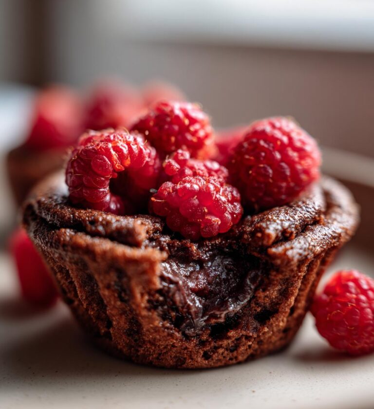 Raspberry Chocolate Lava Cupcakes