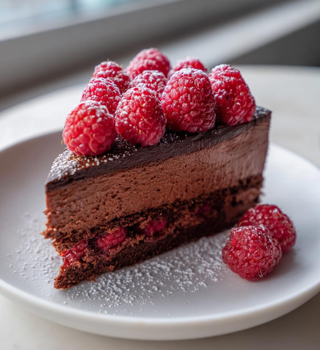 Raspberry Chocolate Mousse Cake - detail 1