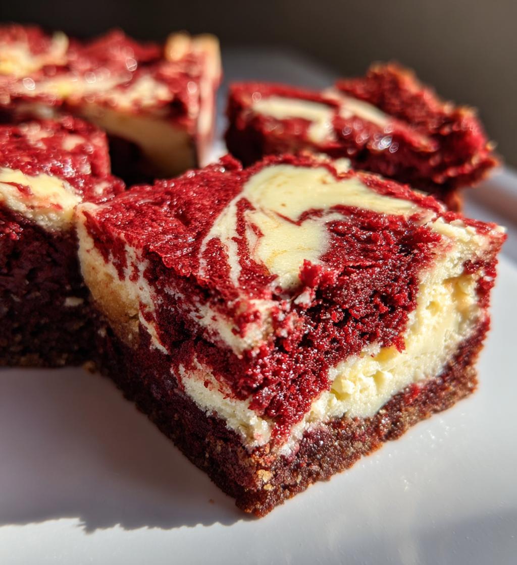 Red Velvet Brownies with Cream Cheese Swirl - detail 1