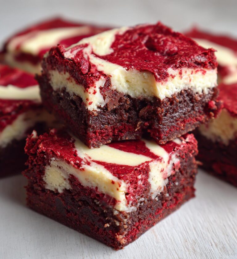 Red Velvet Brownies with Cream Cheese Swirl