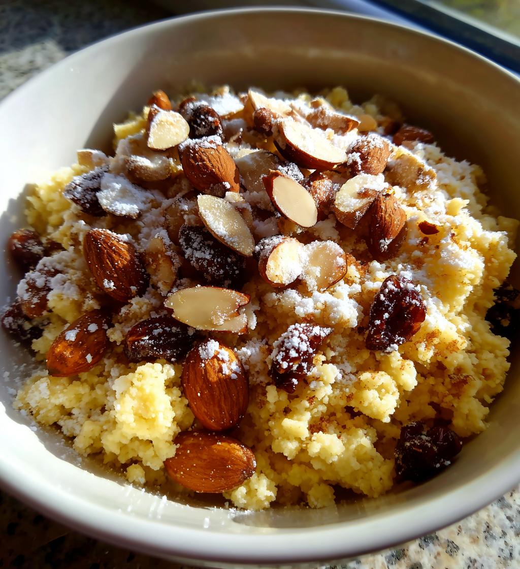 Seffa with Cinnamon and Almonds (Sweet couscous) - detail 1