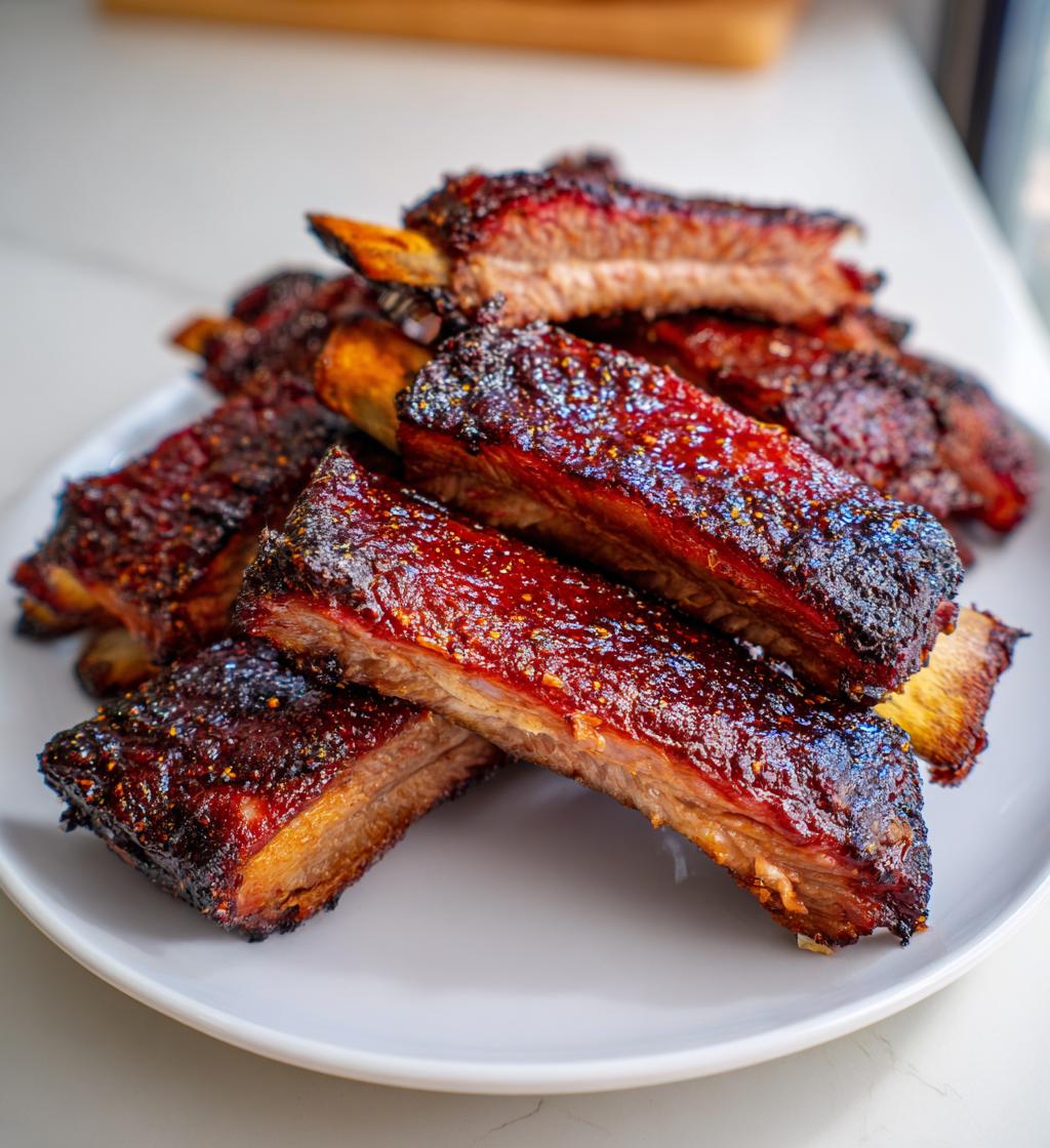 Smoked Wagyu Beef Ribs (Texas-style, use liquid smoke or wood chips)