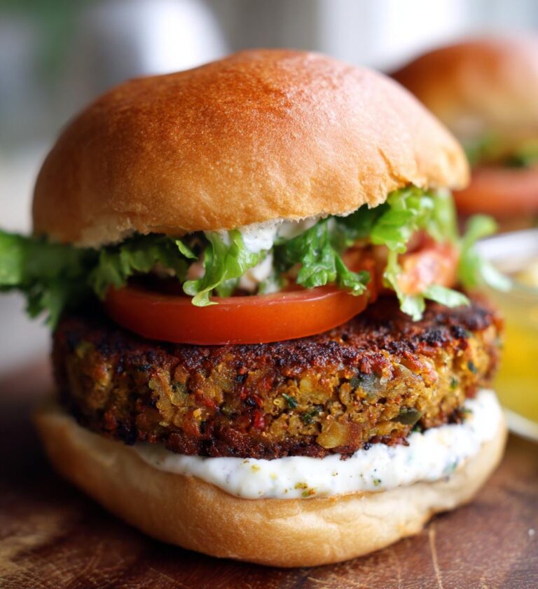 Smoky Lentil Halal Veggie Burger