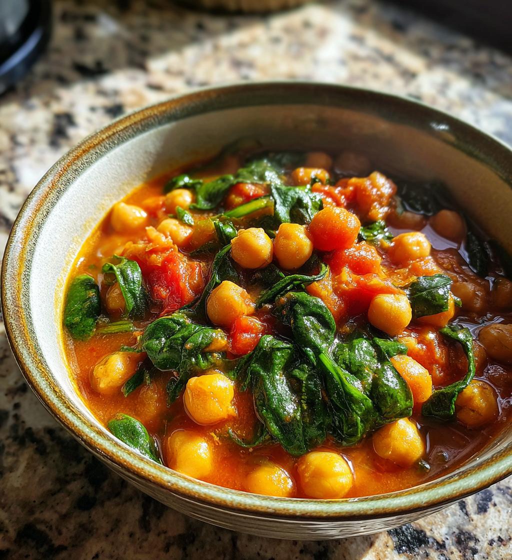 Spiced Chickpea and Spinach Stew - detail 1