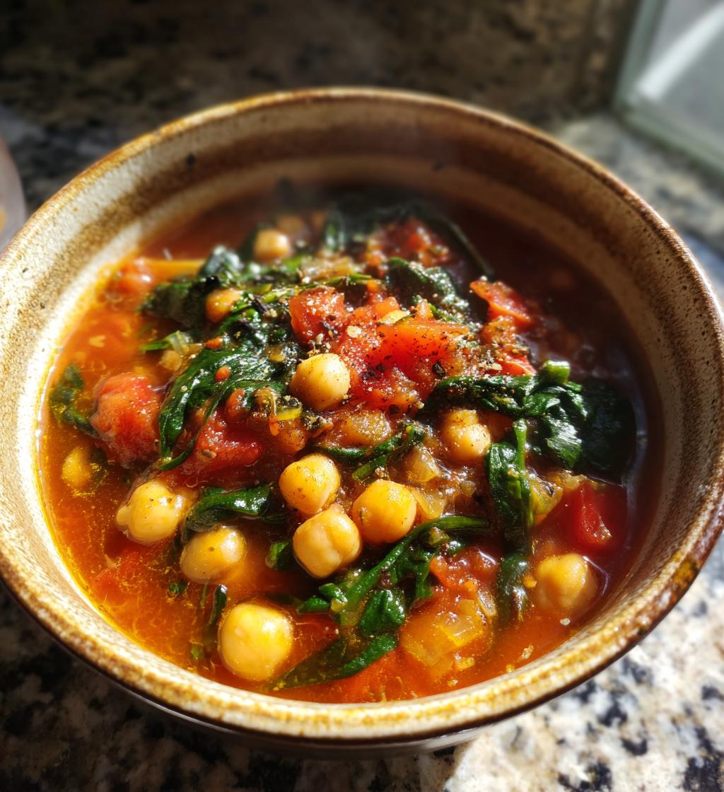 Spiced Chickpea and Spinach Stew