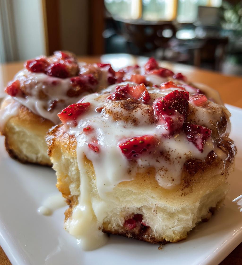 Strawberry Cheesecake Cinnamon Rolls