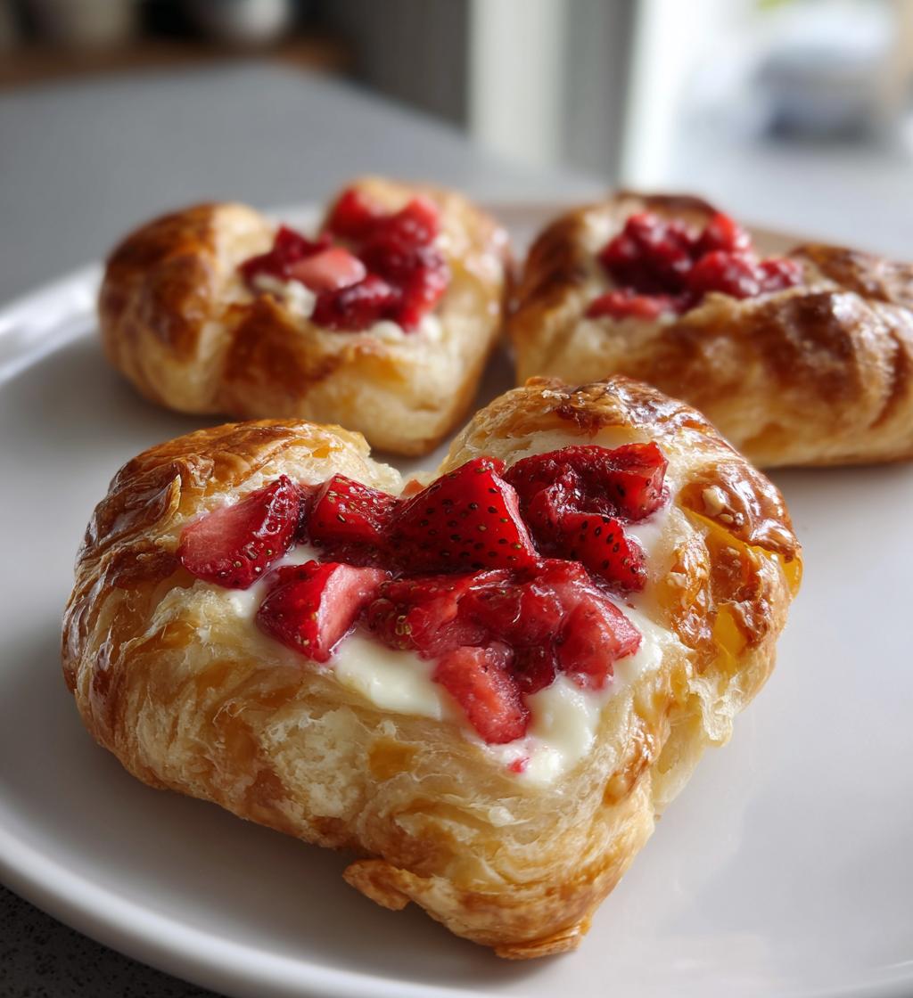 Strawberry Heart Danishes - detail 1