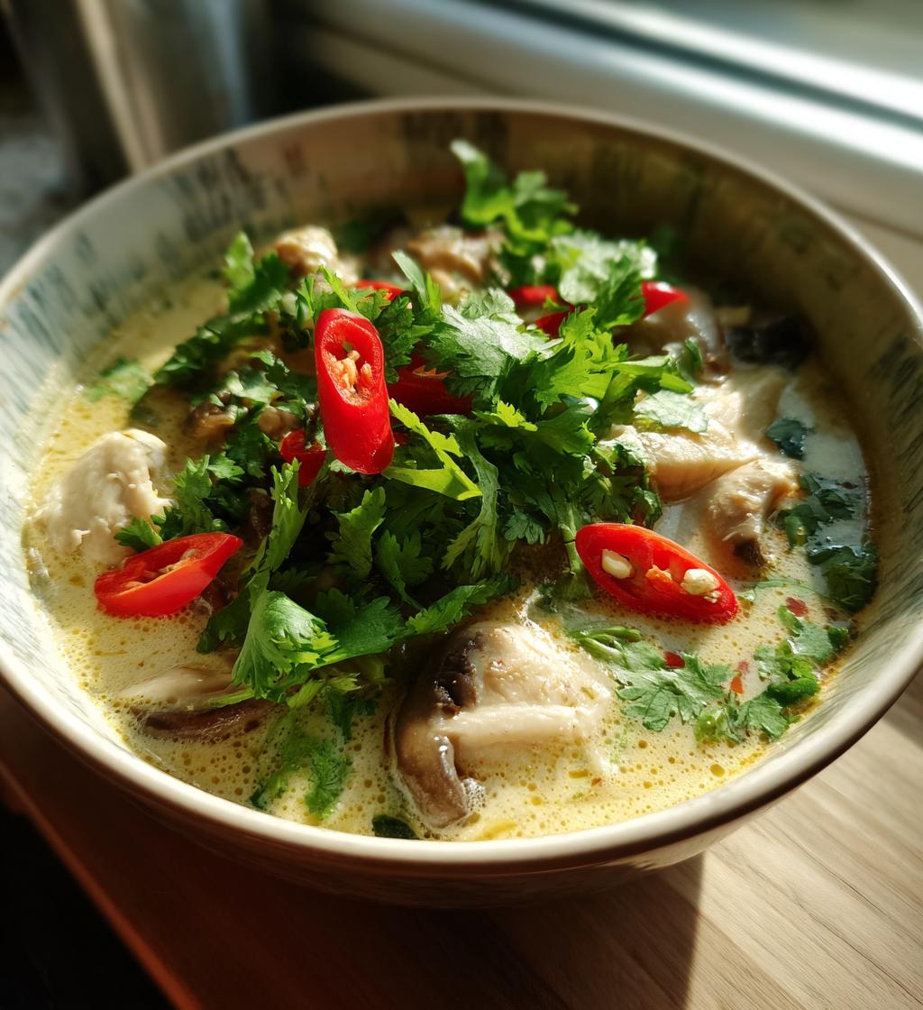 Tom Kha Gai (Thai Coconut Galangal Chicken) - detail 1