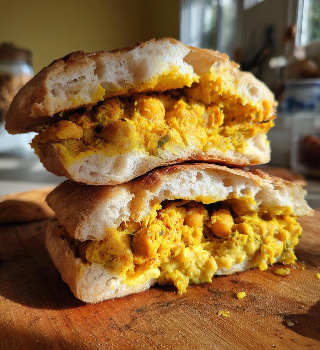 Trini Doubles (Curried Chickpeas on Bara Bread)