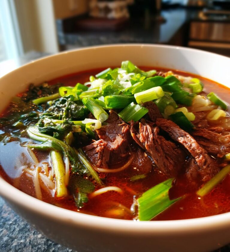 Yukgaejang (Spicy Korean Beef & Scallion Soup)