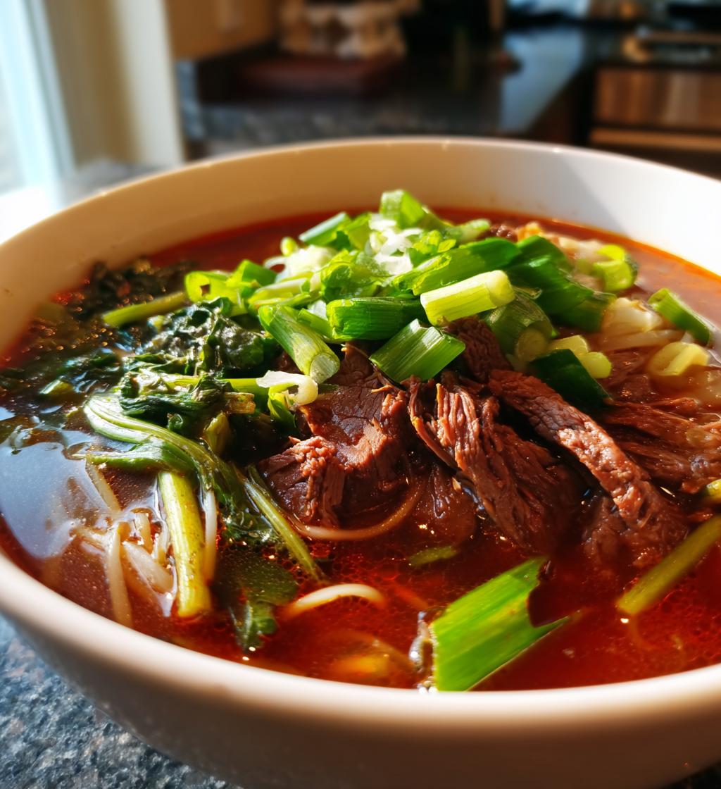 Yukgaejang (Spicy Korean Beef & Scallion Soup)