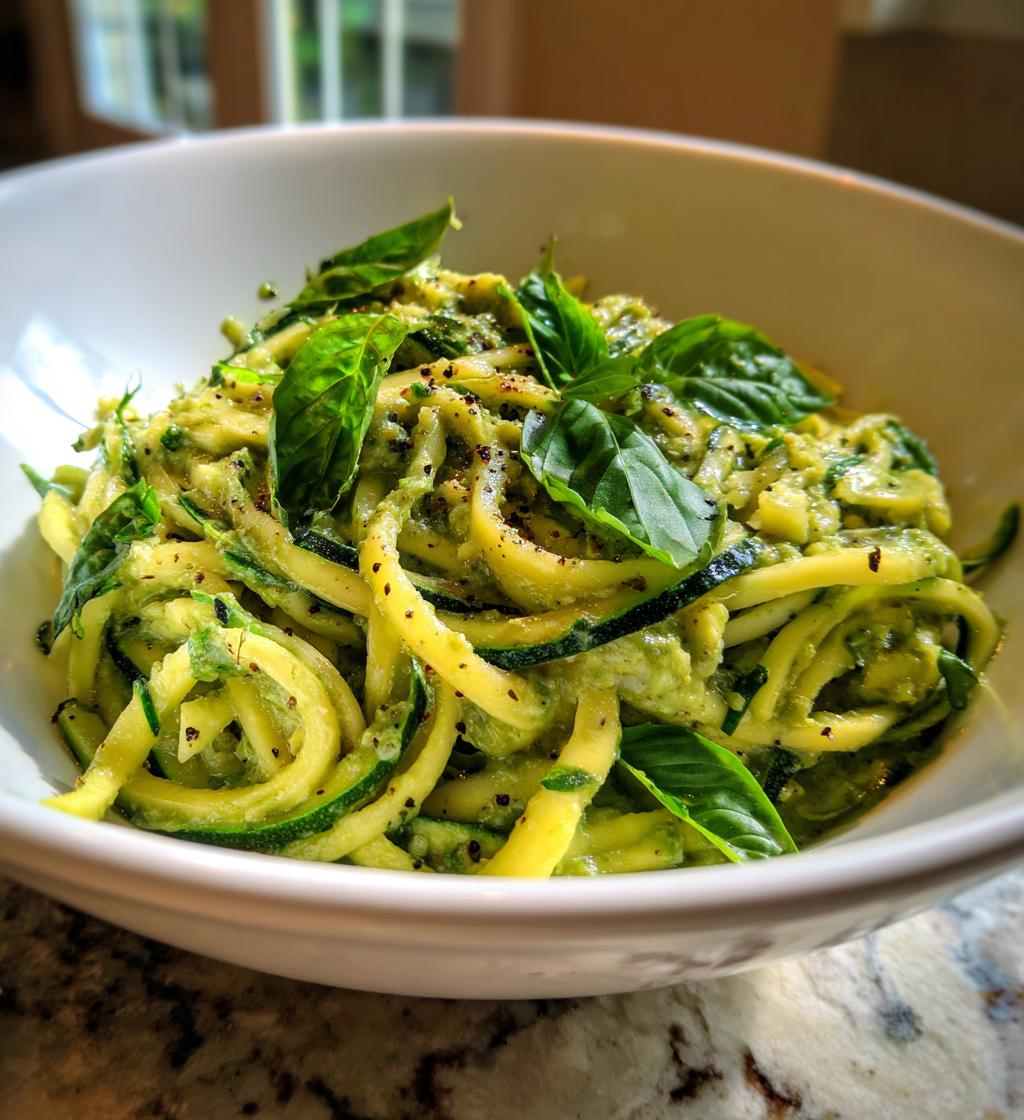 Zucchini Noodles with Avocado Pesto