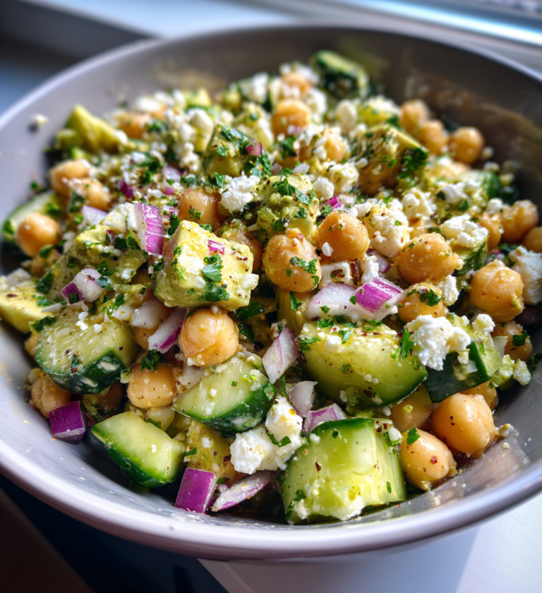 Chickpea Feta Avocado Salad: 10 Minute Ultimate Delight