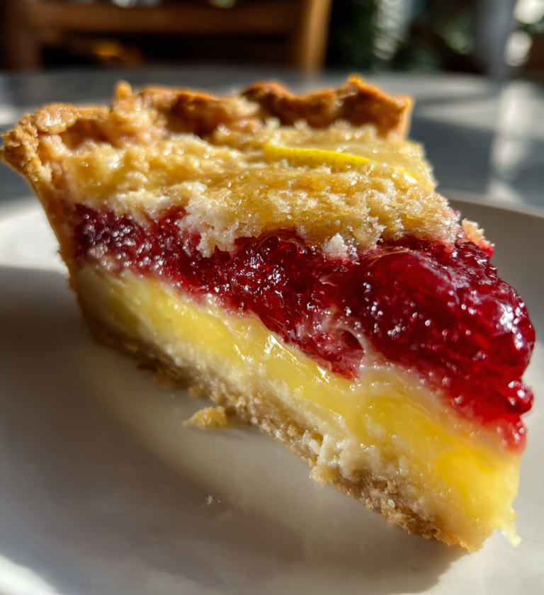 Lemon raspberry layered pie: 3 layers of divine bliss