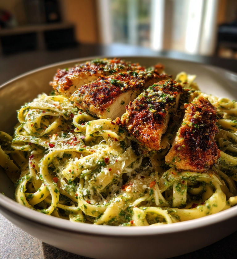 Pesto Pasta with Parmesan Chicken Perfection in 1 Pot