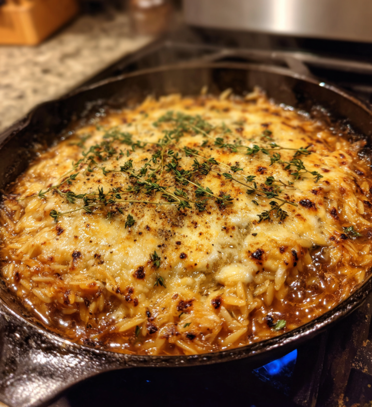French Onion Chicken Orzo Casserole 1 Pan Perfection