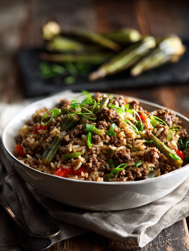 Dirty rice with ground beef sides: 1 perfect dinner