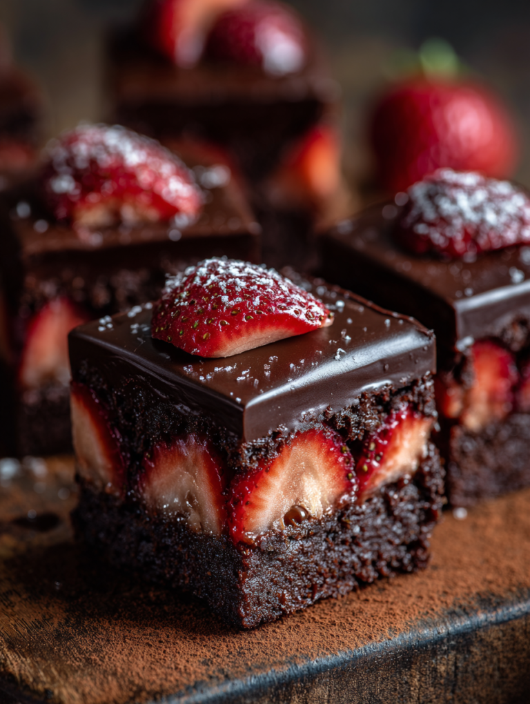 Chocolate Covered Strawberry Brownies 2 Layer Bliss