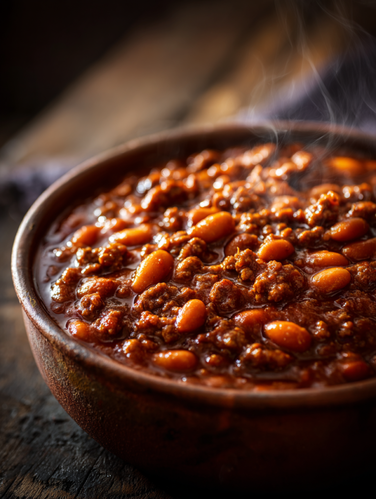 Hearty 3-step baked beans with ground beef crock pot
