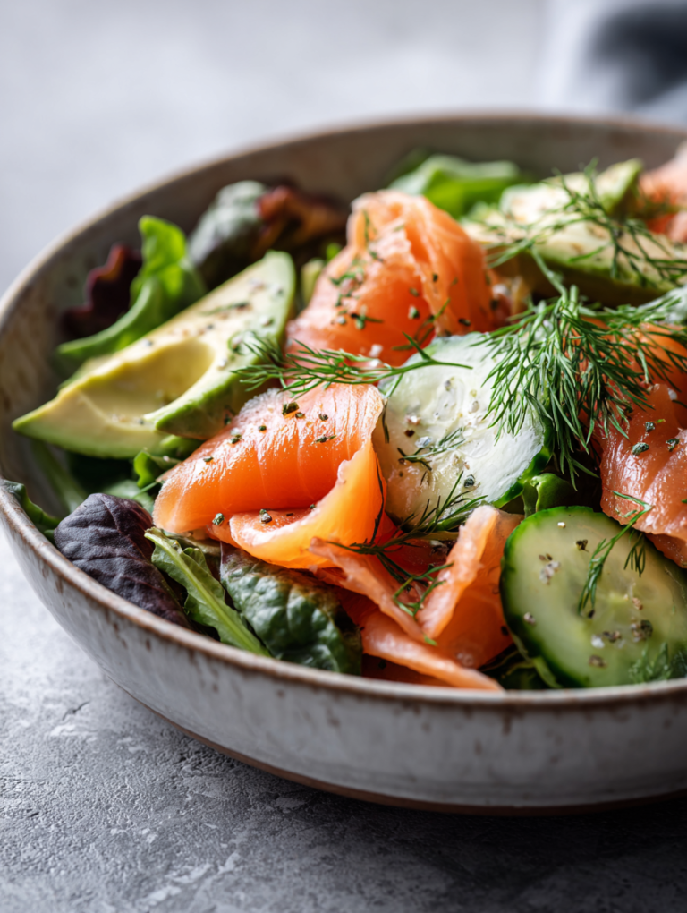 Smoked salmon salad bowl: 15 minute delicious meal