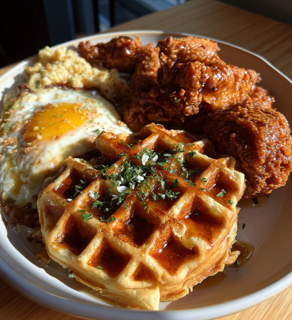 Perfect Chicken and Waffles Brunch Set Up for a Lazy Weekend