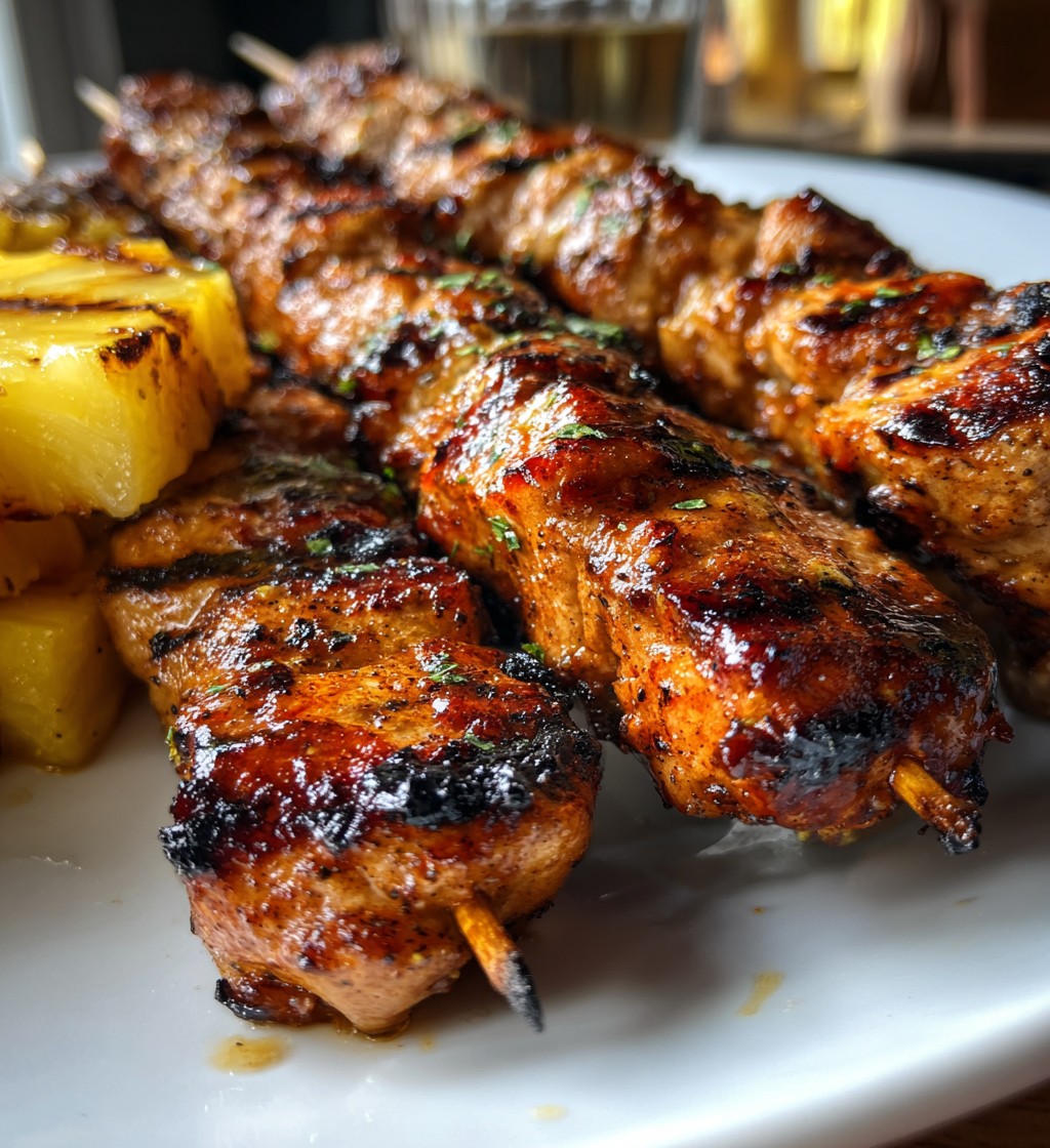 Grilled Chicken Skewers with Pineapple