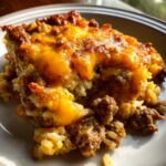 Savory Cheesy Ground Beef and Rice Casserole: Comfort in a Bowl