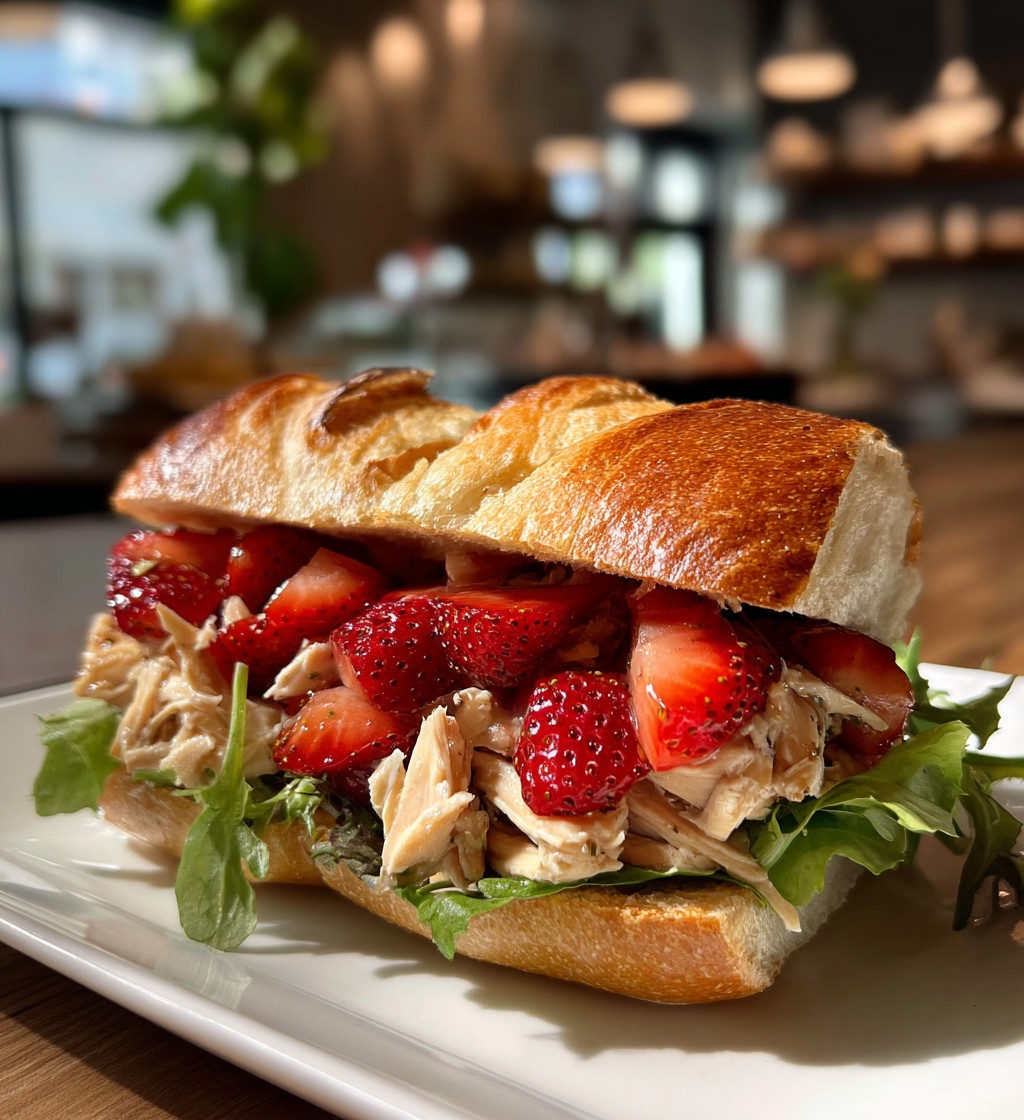 Fresh Strawberry Chicken Salad Sandwich