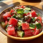 Refreshing Watermelon Cucumber Salad with Feta
